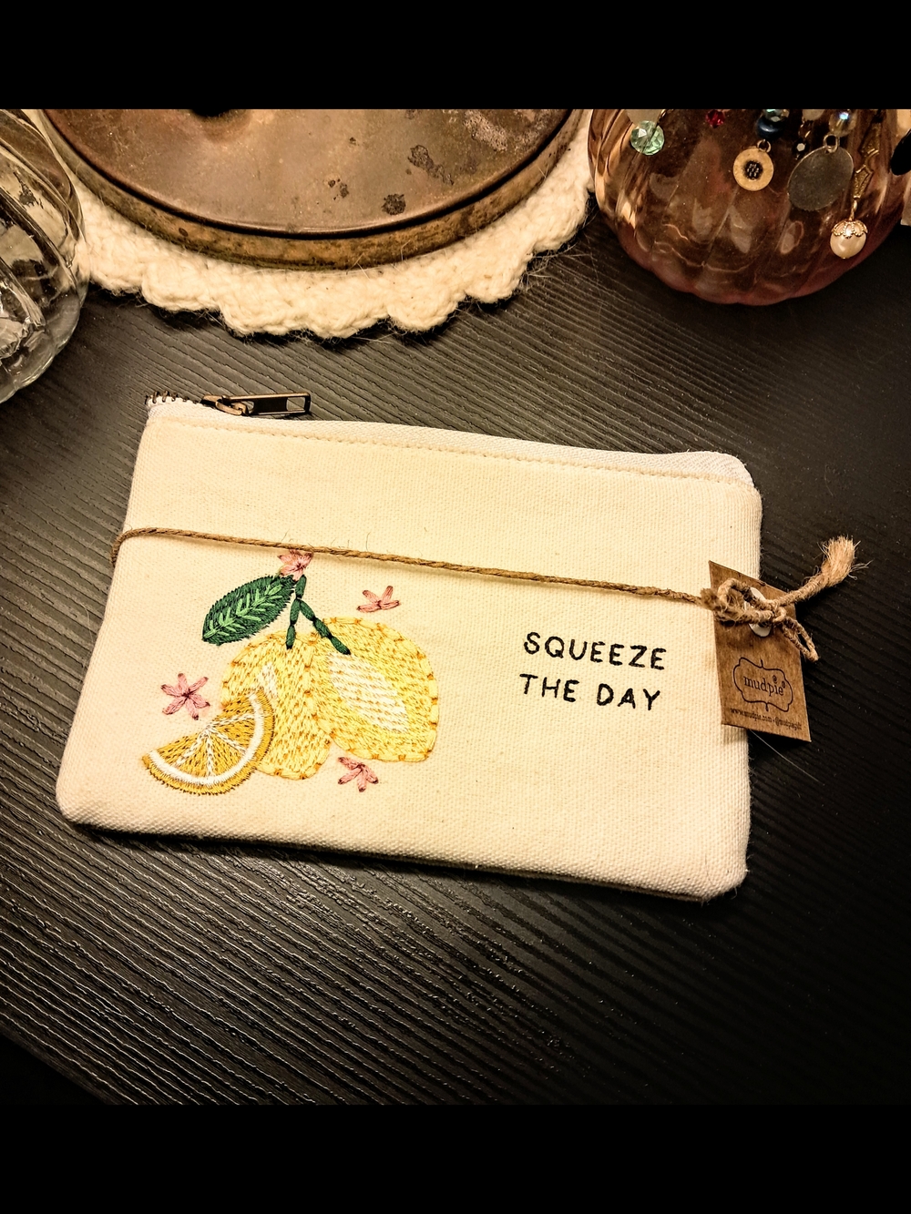 NWT Mudpie "Squeeze The Day" Pouch